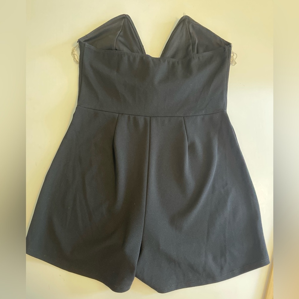 Windsor After Dark Fab Chain Plunging Neckline Strapless Romper Large - Picture 12 of 12